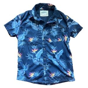 California Cowboy Shirt Men‎ S Floral Hawaiian Fleece Lined Short Sleeve Pockets